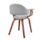 Armen Living Adalyn Gray Faux Leather and Walnut Wood Dining Room Accent Chair LCADCHWAGR - alternate 9